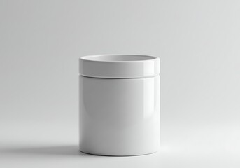 White ceramic storage container isolated on white background