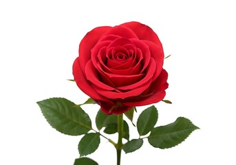 Fototapeta premium Beautiful red rose isolated on white background