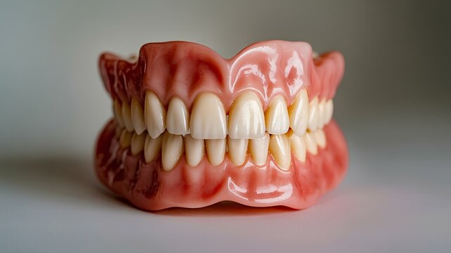 Complete set of full denture showcasing dental healthcare solution, complete oral full denture