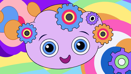 Subconscious Memory Loops – Pastel Vector of Machine Thought Fragments.