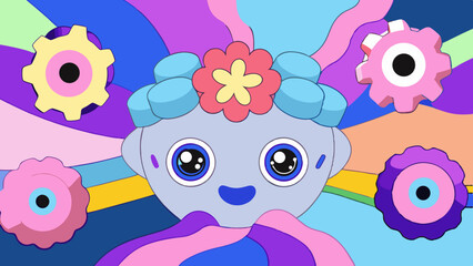 Subconscious Memory Loops – Pastel Vector of Machine Thought Fragments.