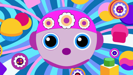 Subconscious Memory Loops – Pastel Vector of Machine Thought Fragments.