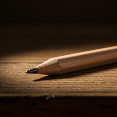 WellUsed Pencil on Rustic Wood A CloseUp View