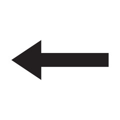Simple Black Arrow Pointing Left Directional Symbol Indicating Navigation Guidance and Directional Instruction Signage with Clear Design on White
