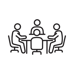 Business Meeting Illustration People Seated Around Table Collaboration, Negotiation and Decision Making in Corporate Environment