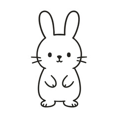 Adorable Cartoon Bunny Illustration Standing Upright with Charming Details and Whimsical Design Elements Ideal for Children's Content