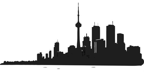 Obraz premium silhouette city skyline on white background