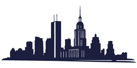 Fototapeta premium silhouette city skyline on white background