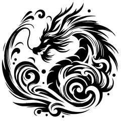 Dragon design silhouette