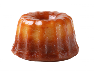 Delicious French Cannelé Pastry Isolated on White Background