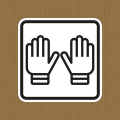 Fototapeta premium Two Open Hands Icon Sign with Brown Background for Communication and Safety
