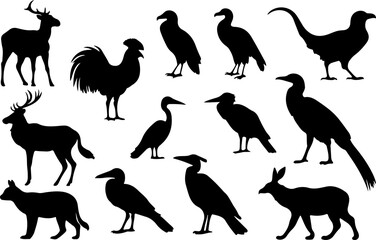 set of animals silhouettes
