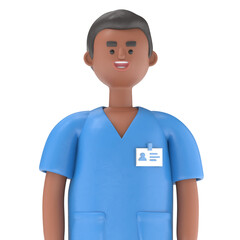 3D illustration of Male Doctor King doing winner,Transparent Background Mockup.Supports PNG files with transparent backgrounds.