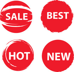 set of red sale stickers