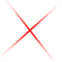 Bold red cross mark isolated on transparent background