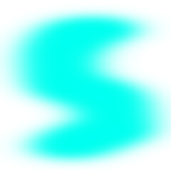 Abstract cyan shape design element isolated on transparent background