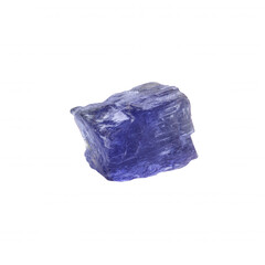 Obraz premium Raw Iolite Gemstone Chunk on White Background