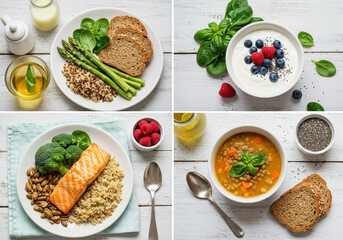 Healthy food and well balanced diet to lower blood sugar levels