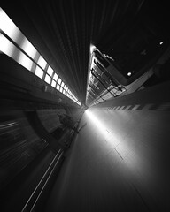 tunnel of light in prague subway