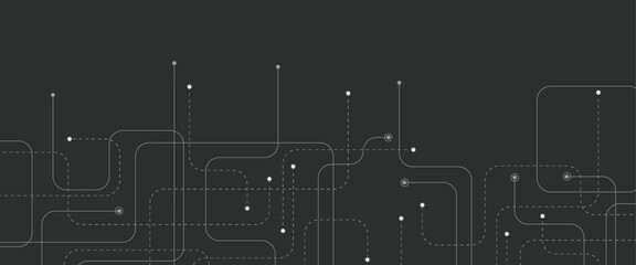 Seamless Technology Circuit on Black Background.
