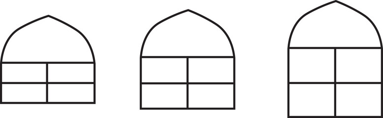 compilation of windows on transparent background.