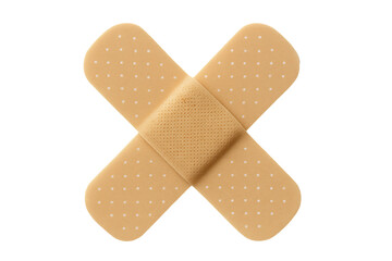 Crossed Adhesive Bandages Isolated on White Background