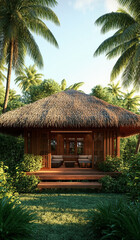 Obraz premium hut on the beach