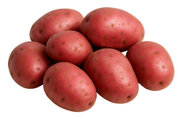 Fresh Red Potatoes Isolated on Transparent Background