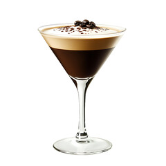 Elegant Espresso Martini in a Glass Garnished with Coffee Beans