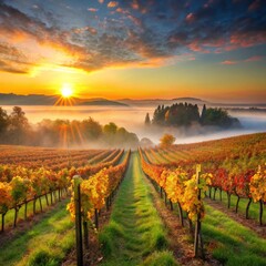 Fototapeta premium vineyard in the morning