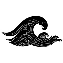 The organic texture of polished wood grain expressed in a modern vector wave illustration