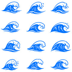 Ornamental oceanic curves crafted with minimalist elegance using aesthetic, bold, and harmonious graphic formation