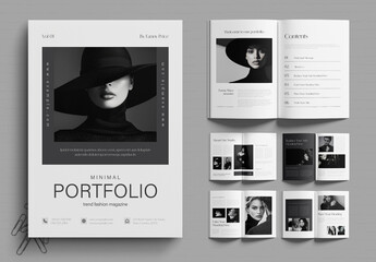 Elegant Black and White Portfolio Magazine Layout