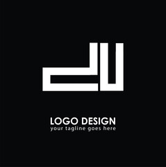 DU DU Logo Design, Creative Minimal Letter DU DU Monogram