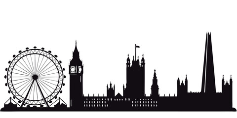 Naklejka premium silhouette city skyline on white background