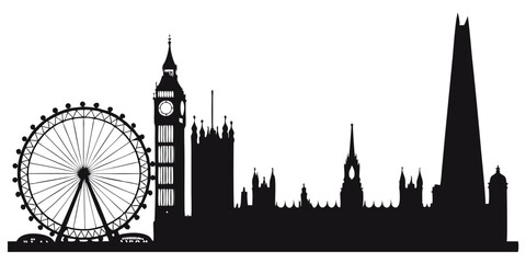 Fototapeta premium silhouette city skyline on white background
