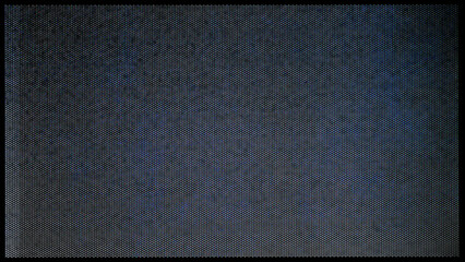 close-up of the screen texture of an old VHS video tape file, with a blue color dot background and...