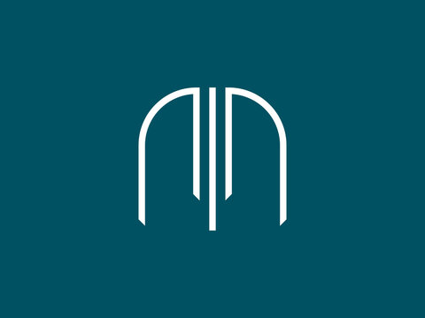 minimalist M alphabet logo design