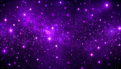 Purple Galaxy Background with Twinkling Stars