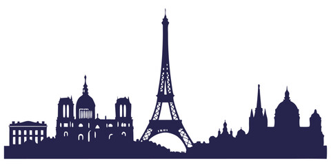 Fototapeta premium silhouette city skyline on white background