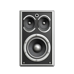 Black speaker with three silver speakers powerful audio sound system