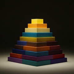 abstract colorful pyramid