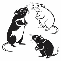 Fototapeta premium Hamsters Silhouette Vector Sheet - Accurate Proportions, Minimalist White Background