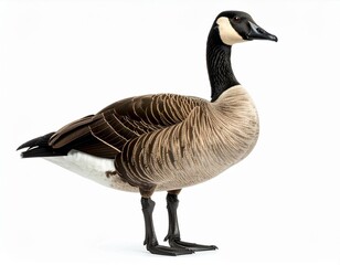 Canada Goose standing profile view isolated on white background Bird Waterfowl