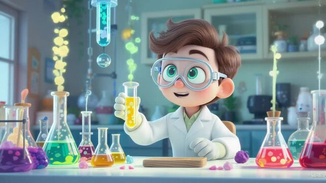 Young Scientist Working in Laboratory With Glassware and Liquids
