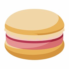 Delicious macaron pastry isolated on white background