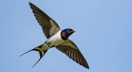 Obraz premium Flying Swallow Bird