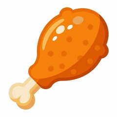 Fried chicken leg isolated on white background
