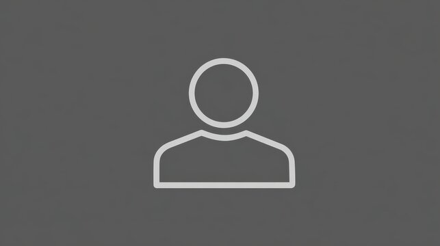 Person icon, centered figure symbolizing individuality, focus, and user profile representation in digital design