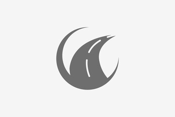 Fototapeta premium road in circle minimalist modern logo